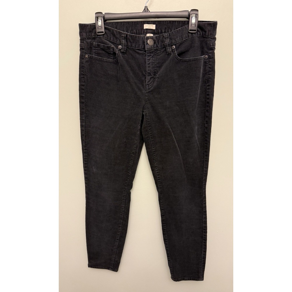 J Crew Pants Women's Size 30 Gray Dark Skinny Stretch Corduroy 02655 Soft Ribbed